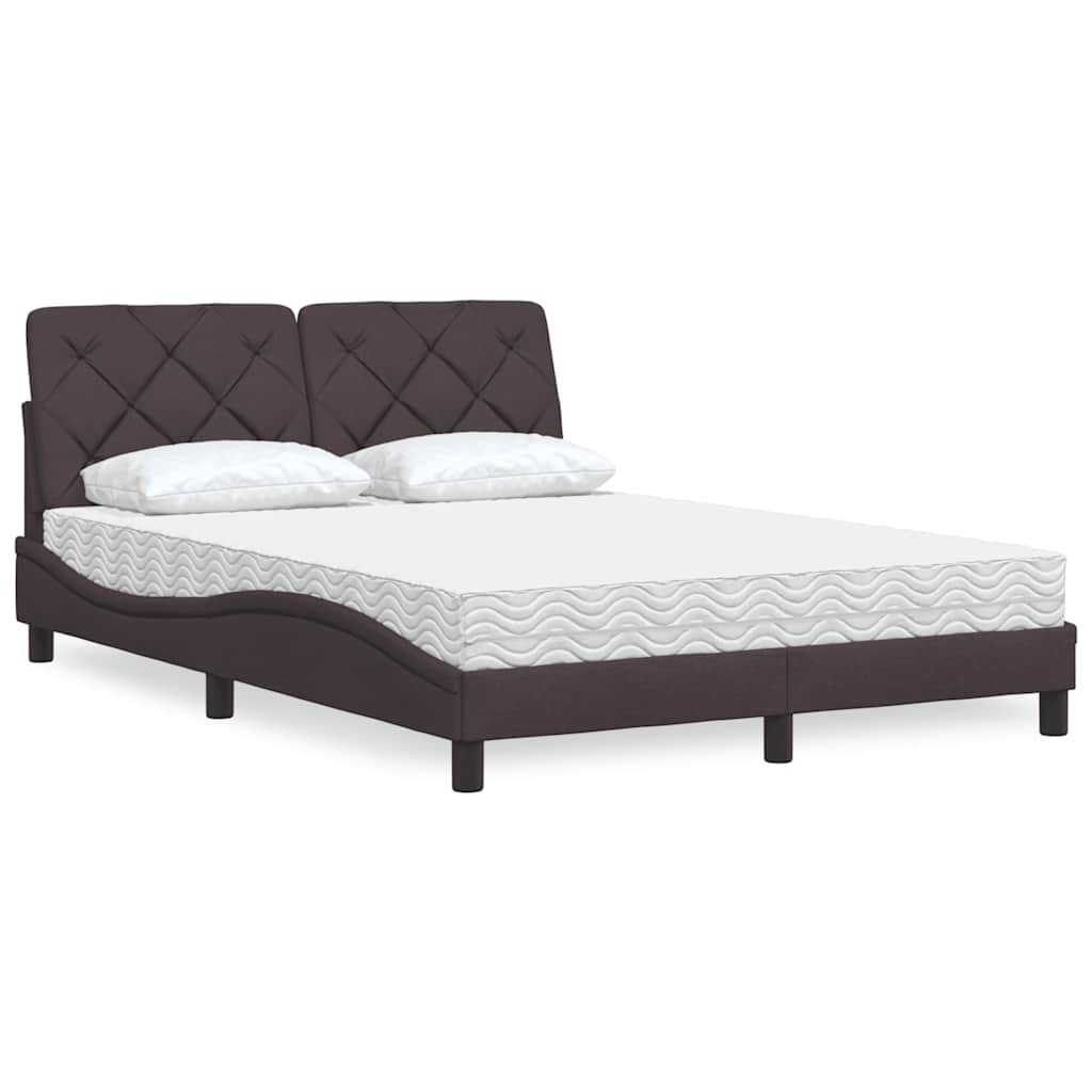 Bed met matras stof donkerbruin 120x200 cm is nu te koop bij PeponiXL, paradijselijk wonen!