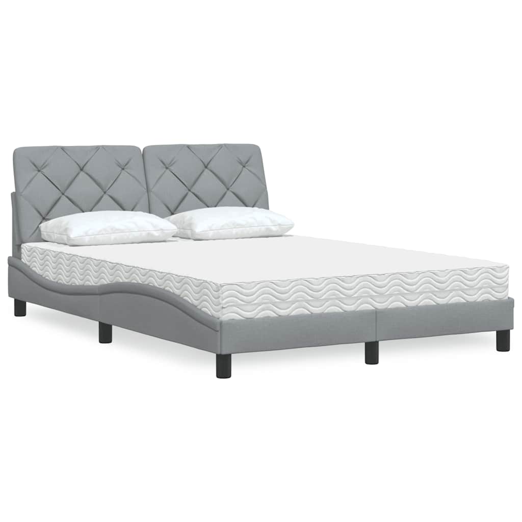Bed met matras stof lichtgrijs 140x200 cm is nu te koop bij PeponiXL, paradijselijk wonen!