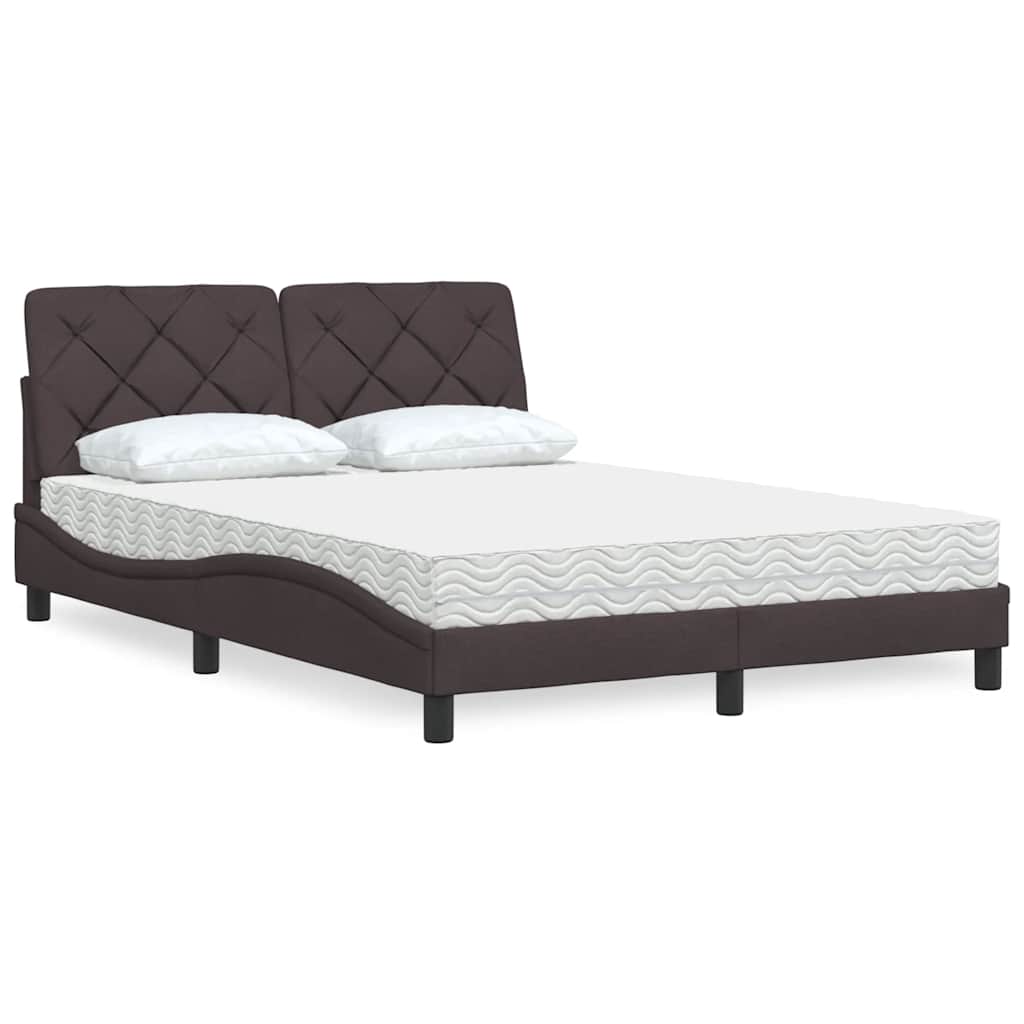 Bed met matras stof donkerbruin 140x200 cm is nu te koop bij PeponiXL, paradijselijk wonen!
