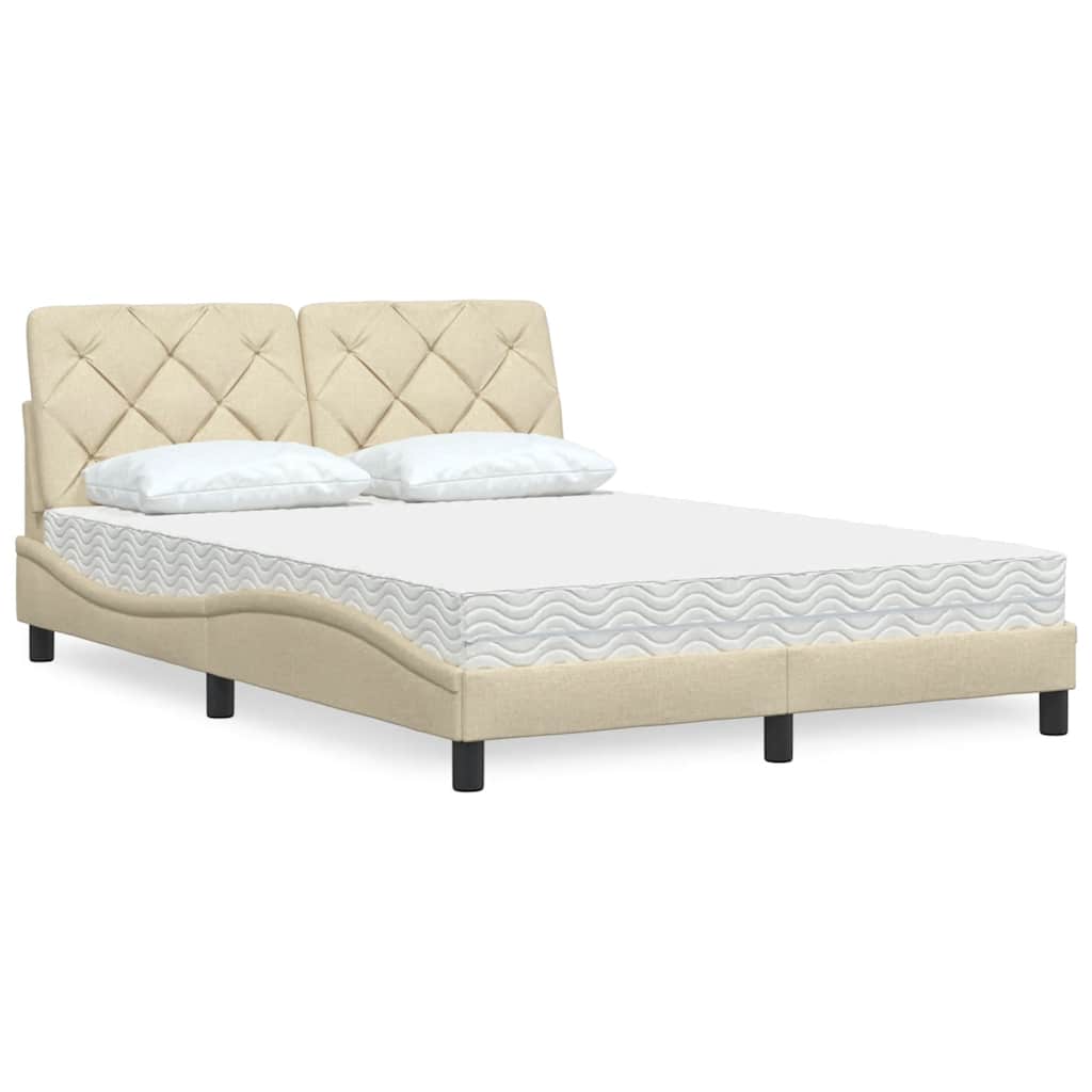 Bed met matras stof crèmekleurig 140x200 cm is nu te koop bij PeponiXL, paradijselijk wonen!