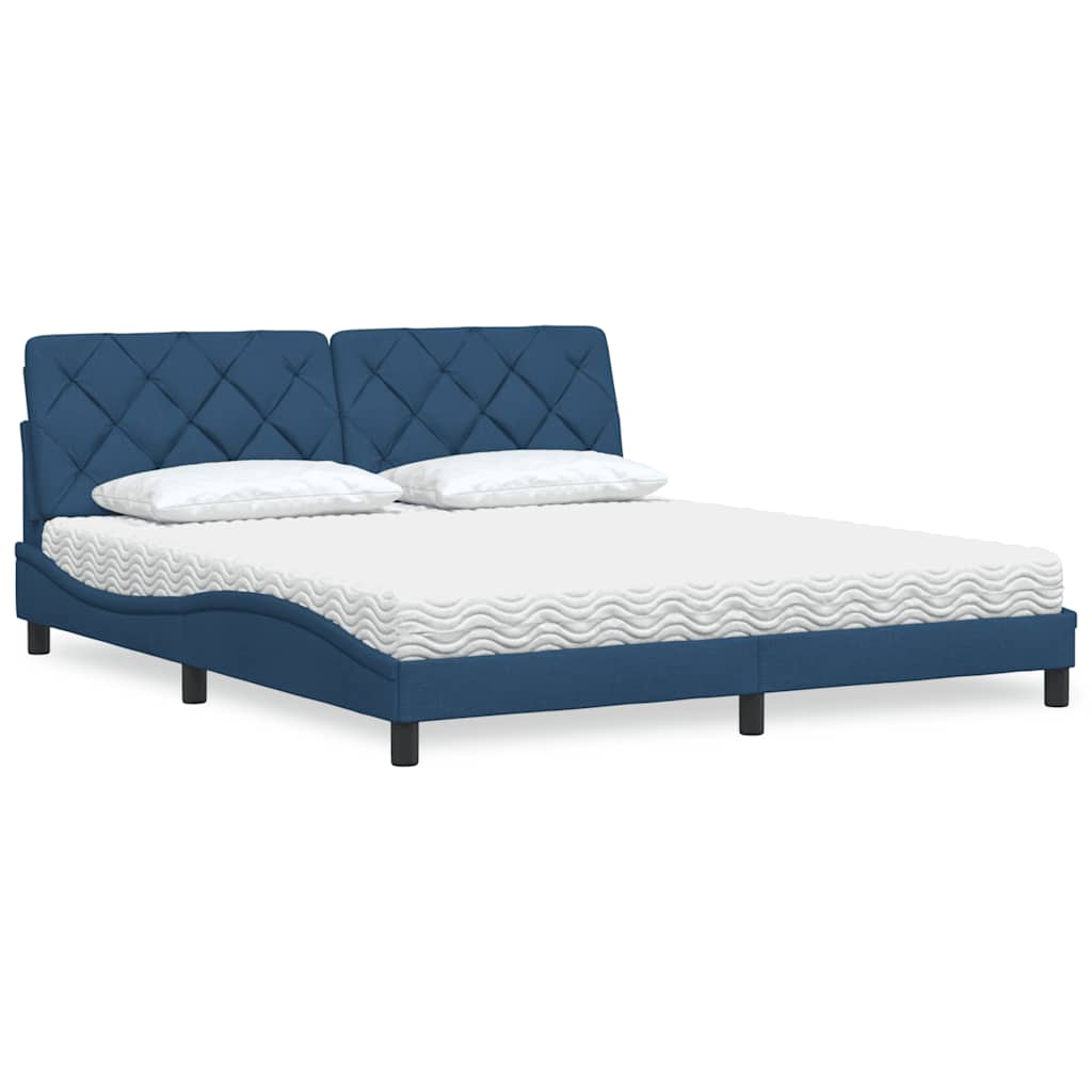 Bed met matras stof blauw 180x200 cm is nu te koop bij PeponiXL, paradijselijk wonen!
