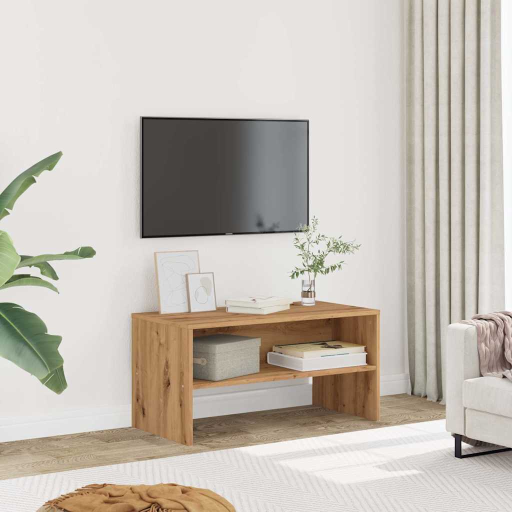 Tv-meubel 80x40x40 cm bewerkt hout artisanaal eikenkleur is nu te koop bij PeponiXL, paradijselijk wonen!