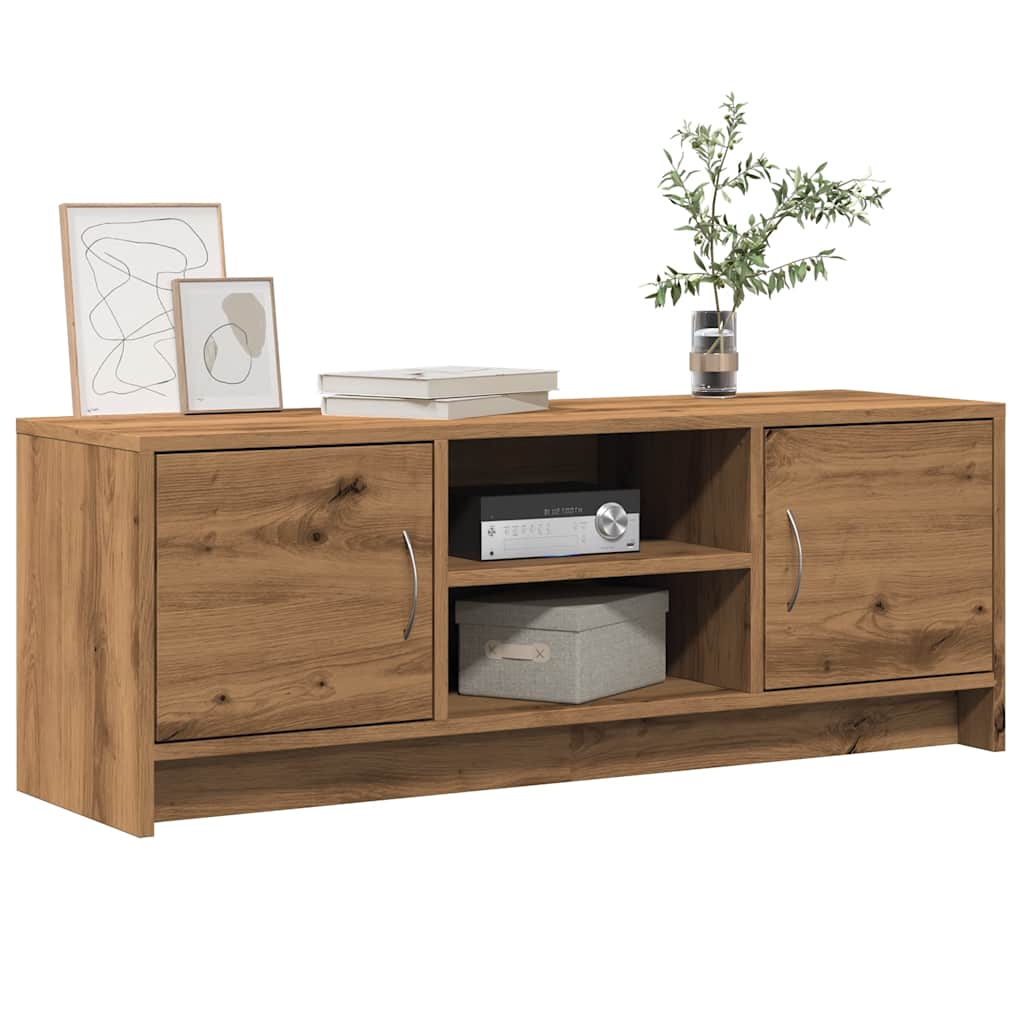 Tv-meubel 102x30x37,5 cm bewerkt hout artisanaal eikenkleur is nu te koop bij PeponiXL, paradijselijk wonen!