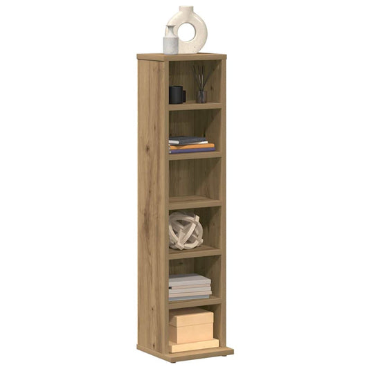 Cd-kast 21x20x88 cm bewerkt hout artisanaal eikenkleurig is nu te koop bij PeponiXL, paradijselijk wonen!