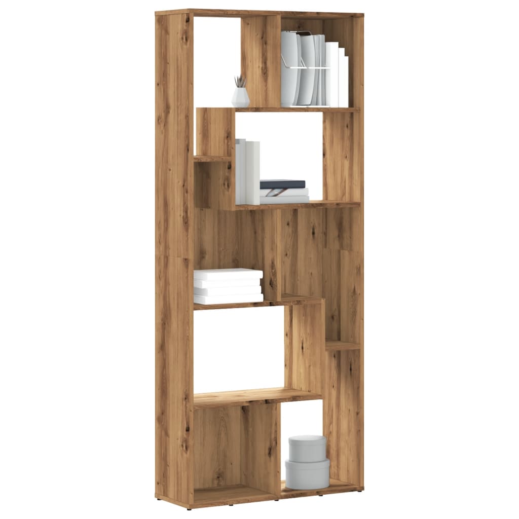 Boekenkast Artisan Eiken 67x24x161 cm Bewerkt Hout is nu te koop bij PeponiXL, paradijselijk wonen!