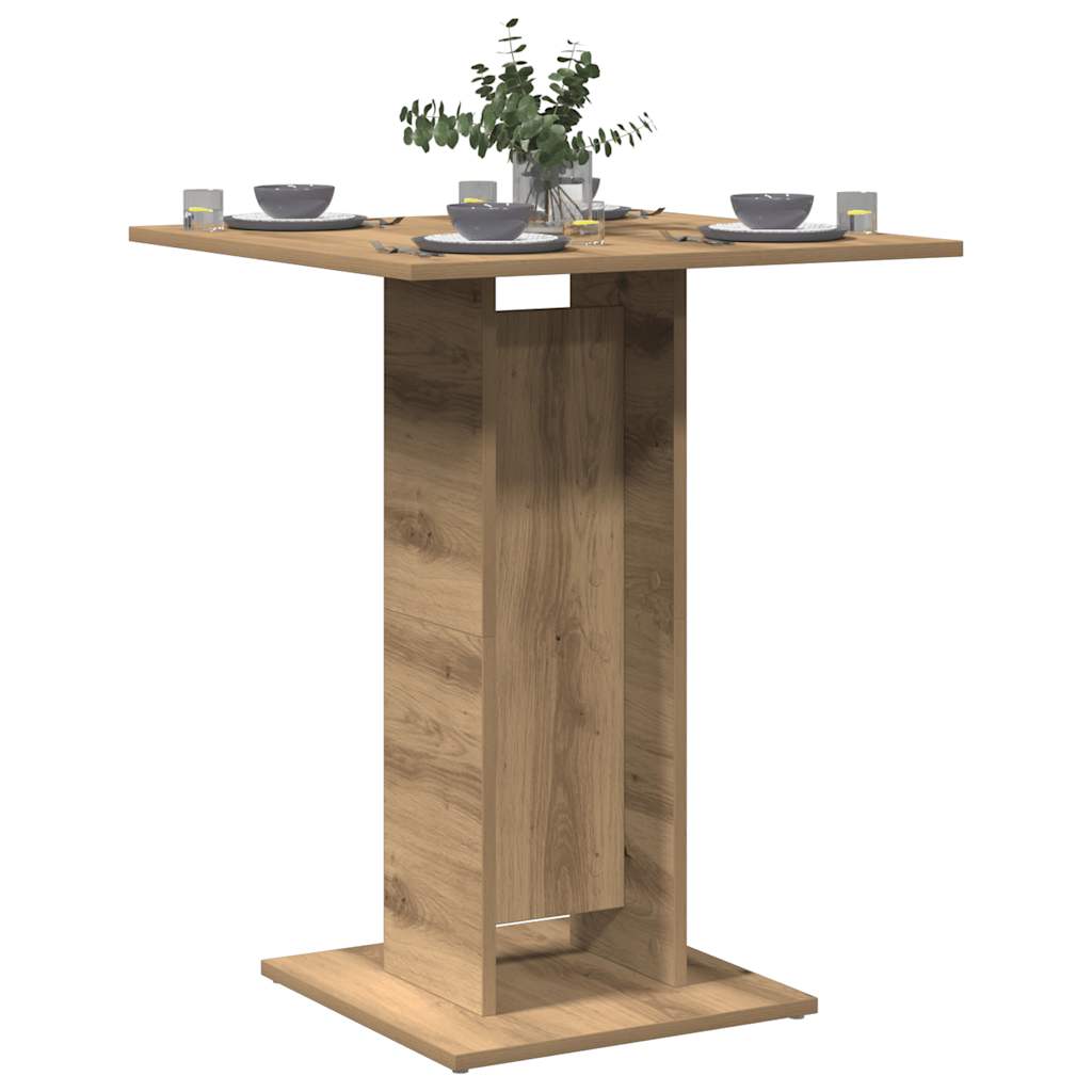 Bistrotafel 60x60x75 cm spaanplaat artisanaal eikenkleurig is nu te koop bij PeponiXL, paradijselijk wonen!