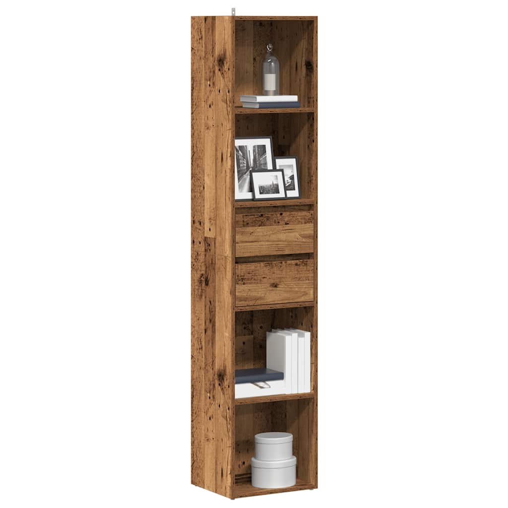 Boekenkast 36x30x171 cm bewerkt hout oud houtkleurig is nu te koop bij PeponiXL, paradijselijk wonen!