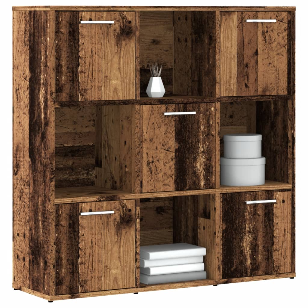 Boekenkast 90x28x90 cm bewerkt hout oud houtkleurig is nu te koop bij PeponiXL, paradijselijk wonen!