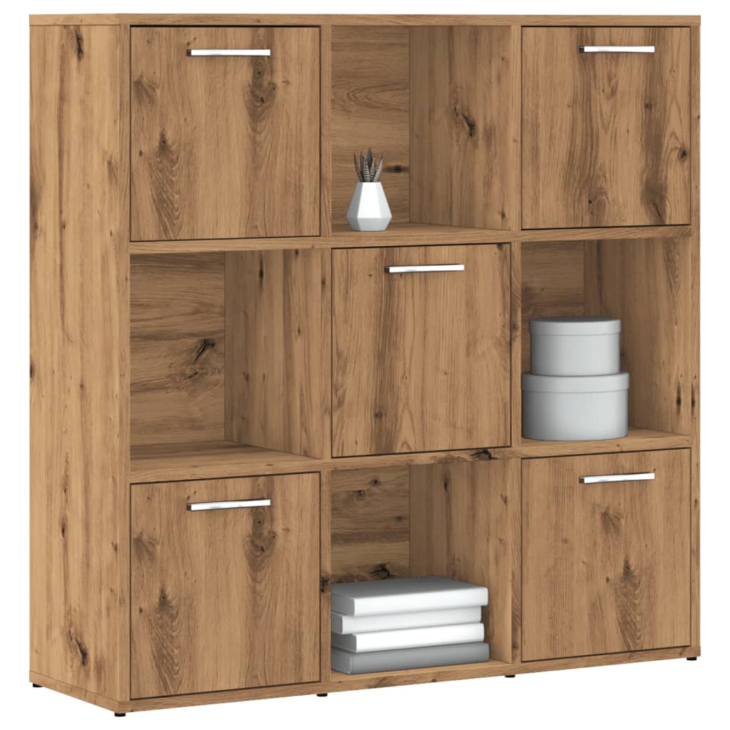Boekenrek 90x28x90 cm bewerkt hout artisanaal eikenkleurig is nu te koop bij PeponiXL, paradijselijk wonen!