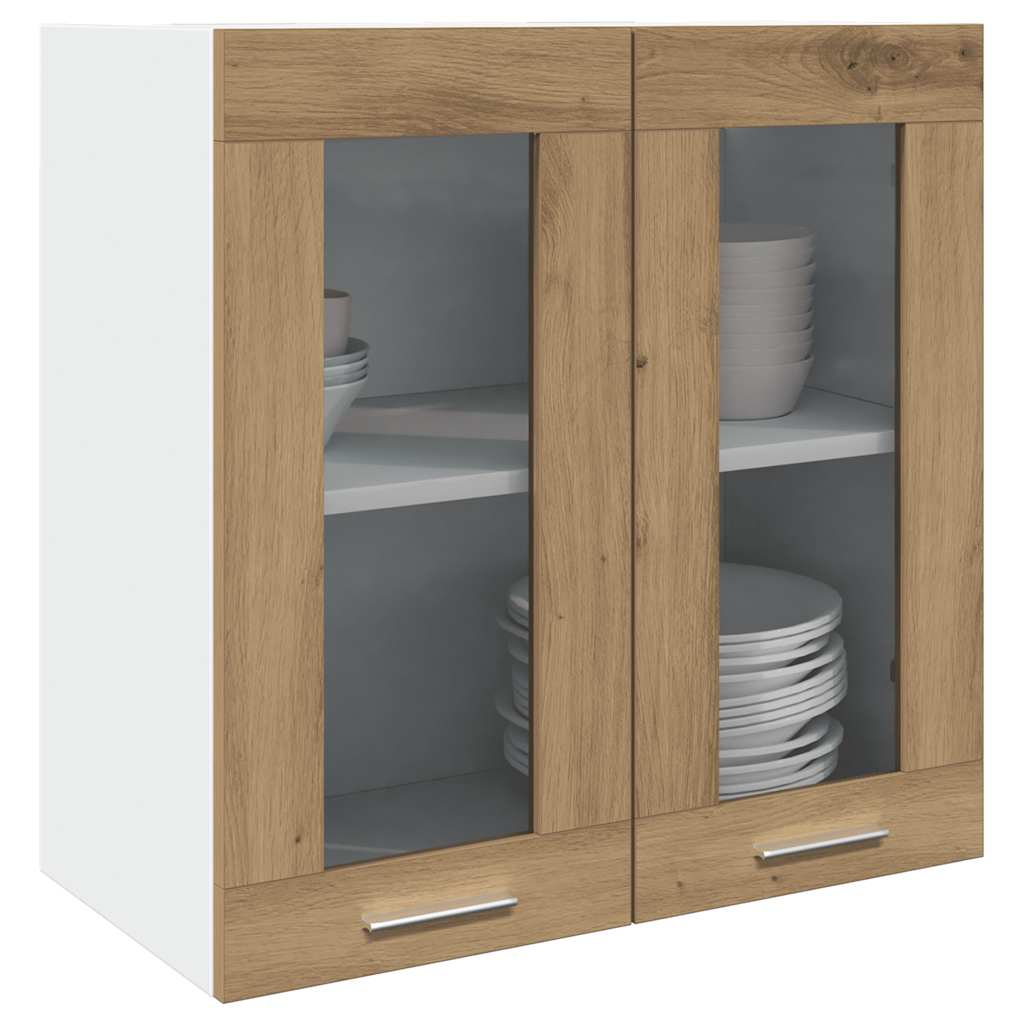 Keukenbovenkast Lyon met glazen deur 60x31x60 cm artisanaal eiken is nu te koop bij PeponiXL, paradijselijk wonen!