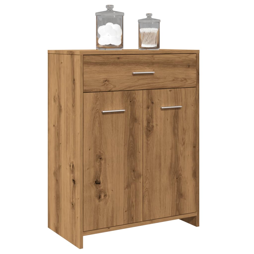 Badkamerkast 60x33x80 cm bewerkt hout artisanaal eikenkleurig is nu te koop bij PeponiXL, paradijselijk wonen!