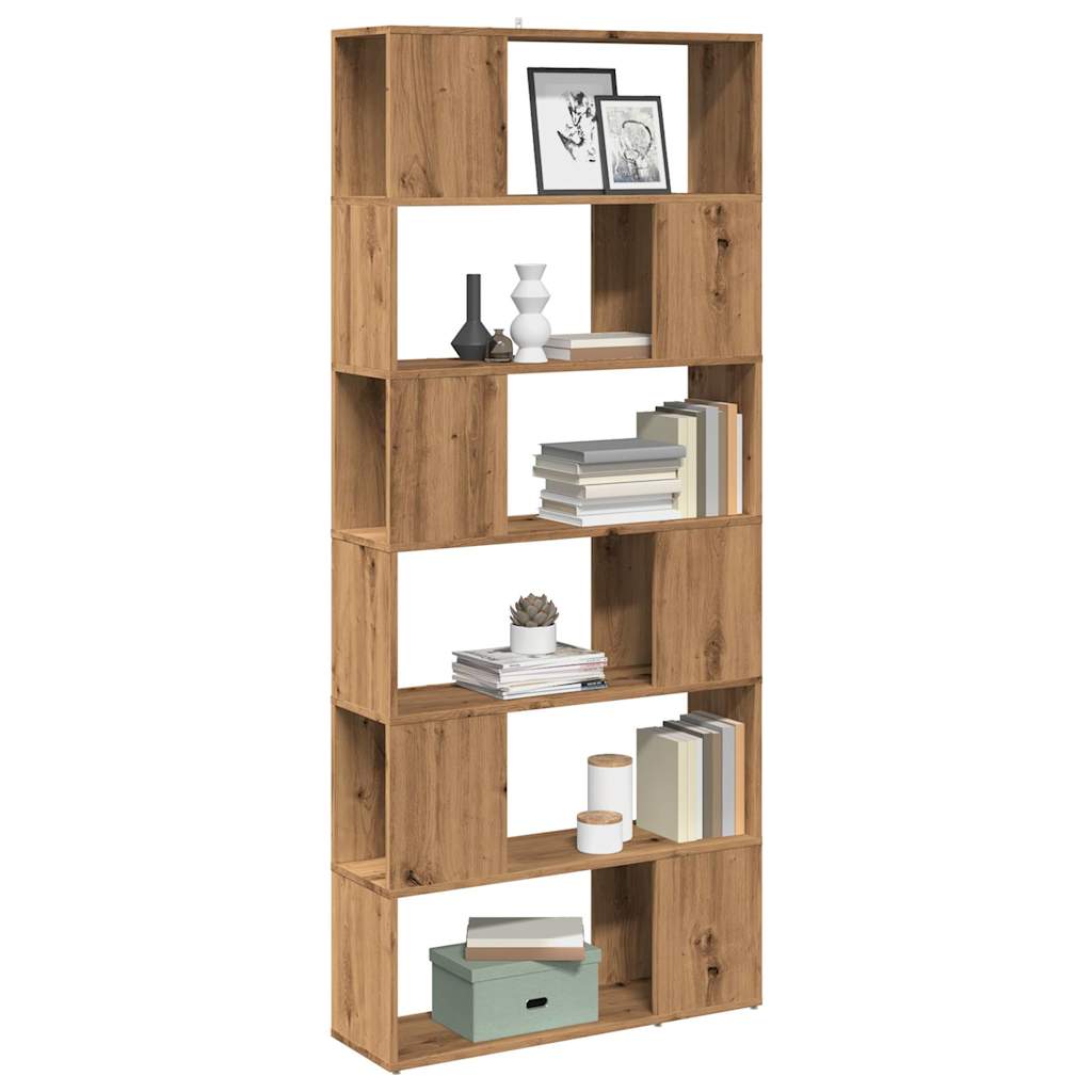 Boekenkast/kamerscherm 80x24x186 cm artisanaal eikenkleur is nu te koop bij PeponiXL, paradijselijk wonen!