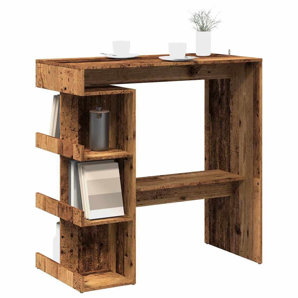 Bartafel met opbergrek 100x48x101,5 cm oud houtkleurig is nu te koop bij PeponiXL, paradijselijk wonen!
