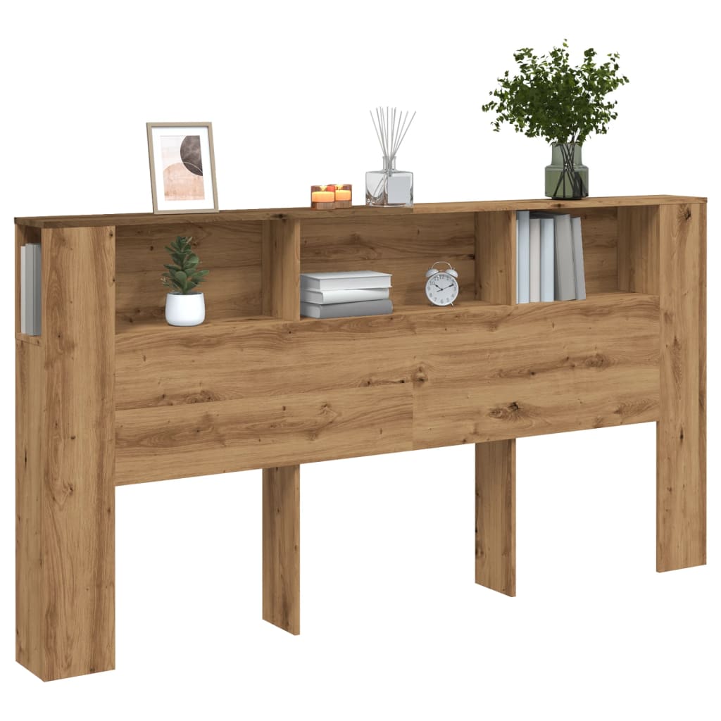 Hoofdbordkast 200x18,5x102,5 cm bewerkt hout artisanaal eiken is nu te koop bij PeponiXL, paradijselijk wonen!