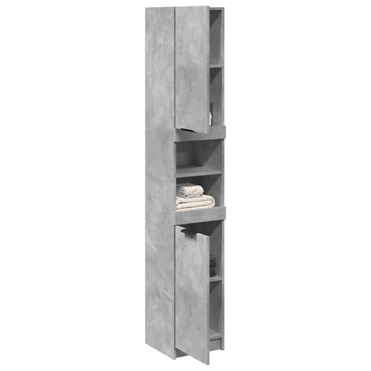 Badkamerkast 32x34x188,5 cm bewerkt hout betongrijs is nu te koop bij PeponiXL, paradijselijk wonen!