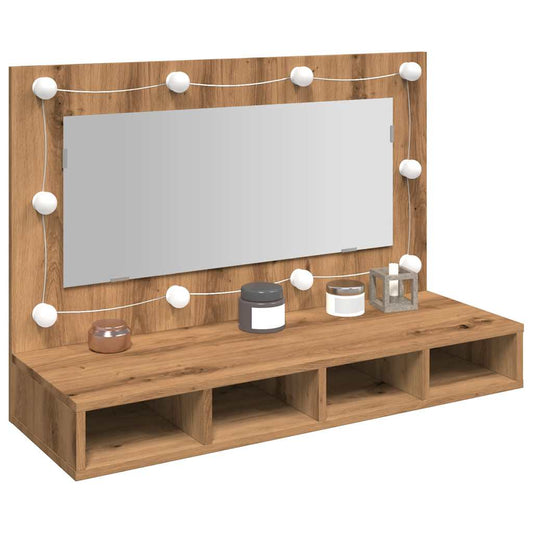 Spiegelkast met LED Artisan Eiken 90x31,5x62 cm is nu te koop bij PeponiXL, paradijselijk wonen!