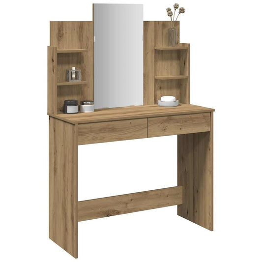 Kaptafel met spiegel 96x39x142 cm artisanaal eikenkleur is nu te koop bij PeponiXL, paradijselijk wonen!