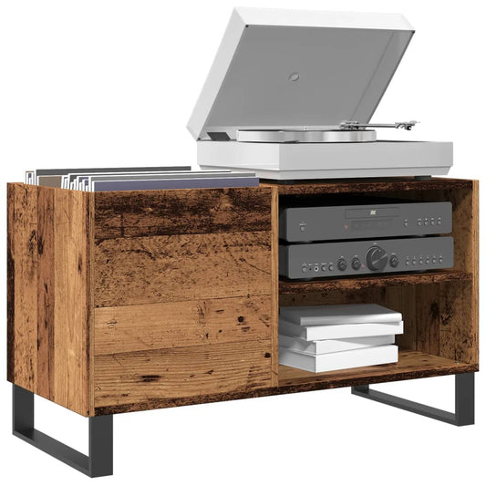 Platenkast 84,5x38x48 cm bewerkt hout oud houtkleurig is nu te koop bij PeponiXL, paradijselijk wonen!
