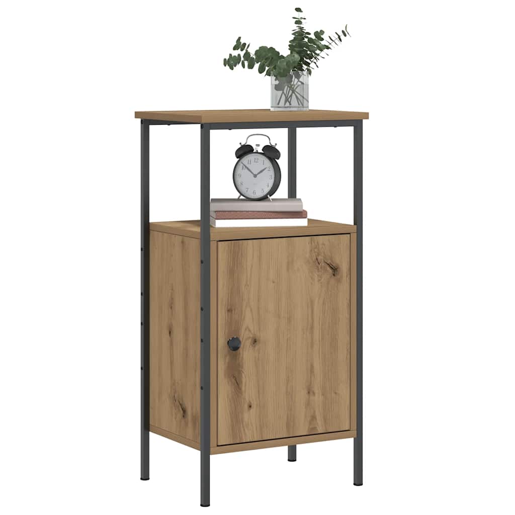Nachtkastjes 2 st 41x31x80cm bewerkt hout artisanaal eikenkleur is nu te koop bij PeponiXL, paradijselijk wonen!
