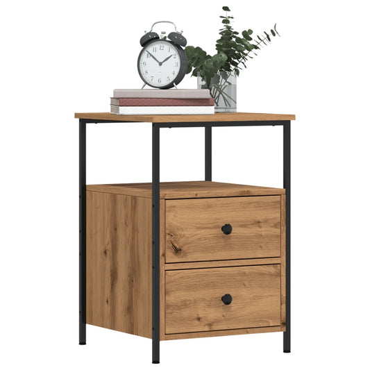 Nachtkastjes 2 st 34x35,5x50 cm bewerkt hout artisanaal eiken is nu te koop bij PeponiXL, paradijselijk wonen!