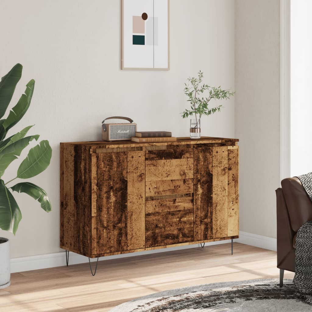 Dressoir 101,5x35x70 cm bewerkt hout oud houtkleurig is nu te koop bij PeponiXL, paradijselijk wonen!