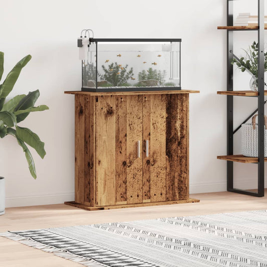Aquariumstandaard 81x36x73 cm bewerkt hout oud houtkleurig is nu te koop bij PeponiXL, paradijselijk wonen!