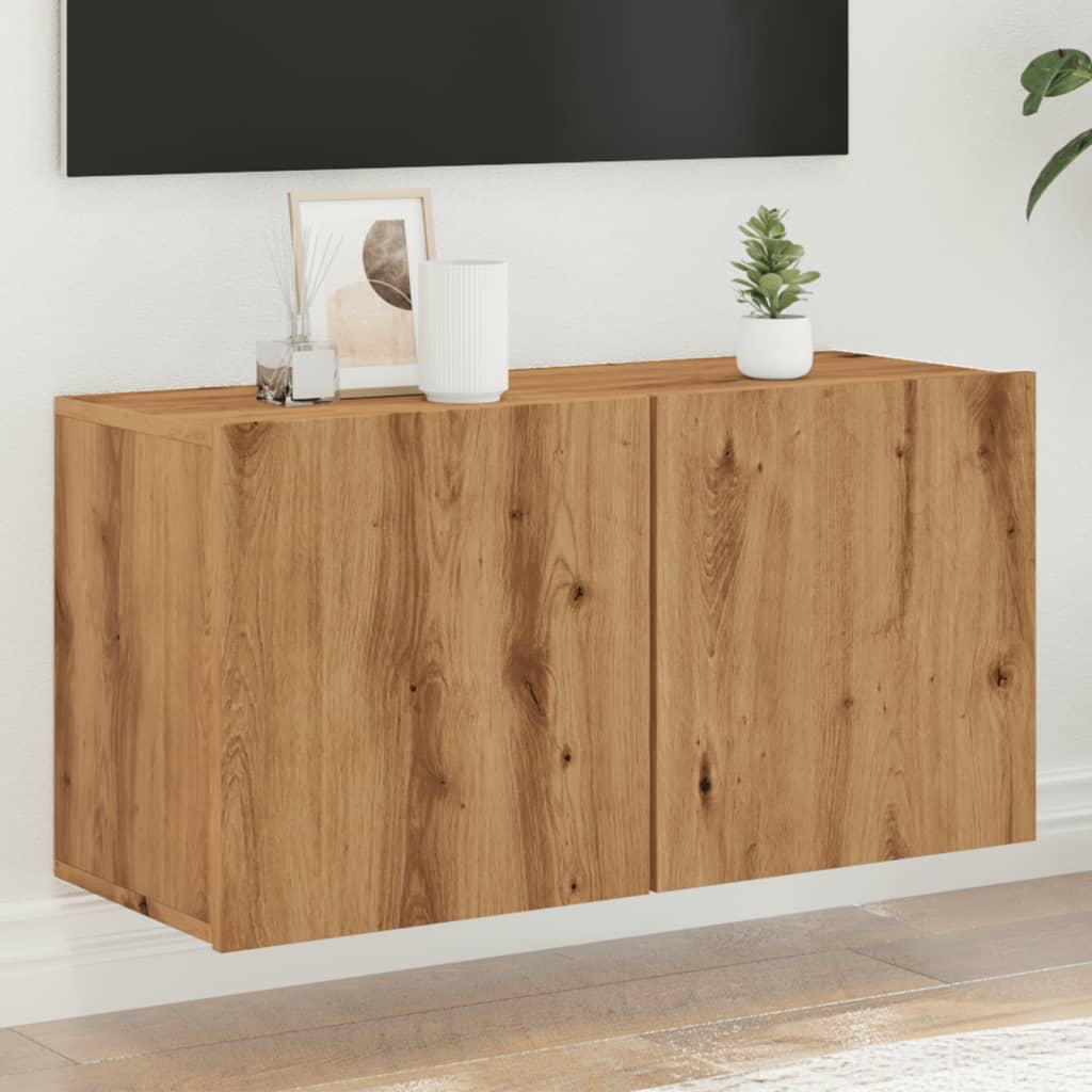 Tv-meubel wandgemonteerd 80x30x41 cm artisanaal eikenkleurig is nu te koop bij PeponiXL, paradijselijk wonen!