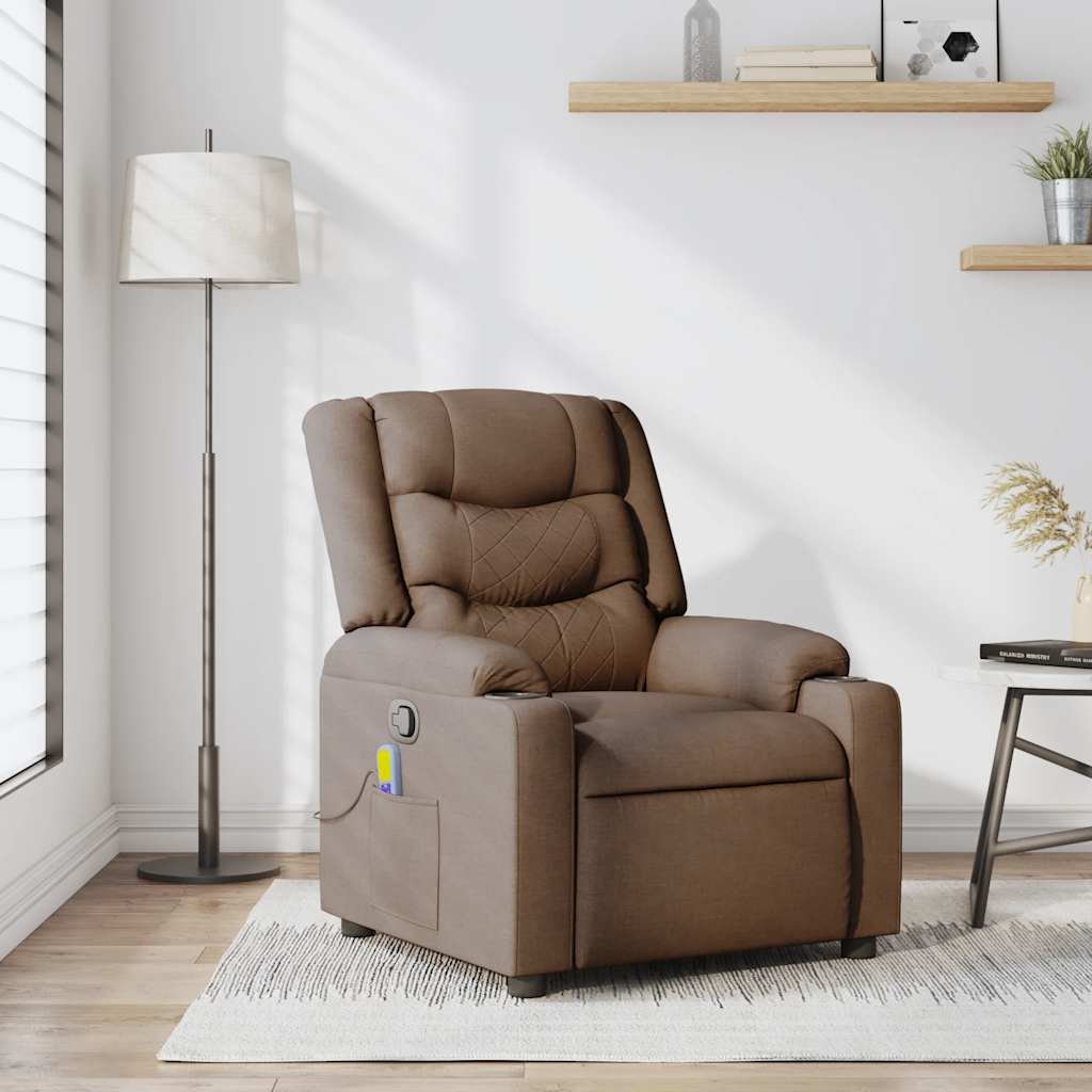 Massagestoel verstelbaar stof bruin is nu te koop bij PeponiXL, paradijselijk wonen!