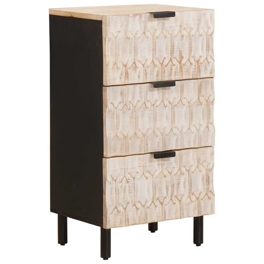 Dressoir Witte Was Afwerking 40 x 33 x 75 cm Massief Mango Hout is nu te koop bij PeponiXL, paradijselijk wonen!