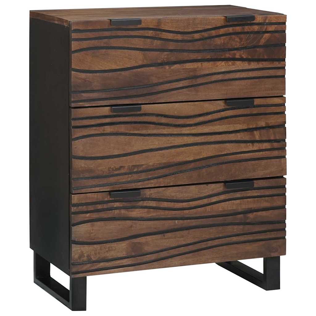 Dressoir met lade Bruin 60 x 33.5 x 75 cm Massief mangohout is nu te koop bij PeponiXL, paradijselijk wonen!