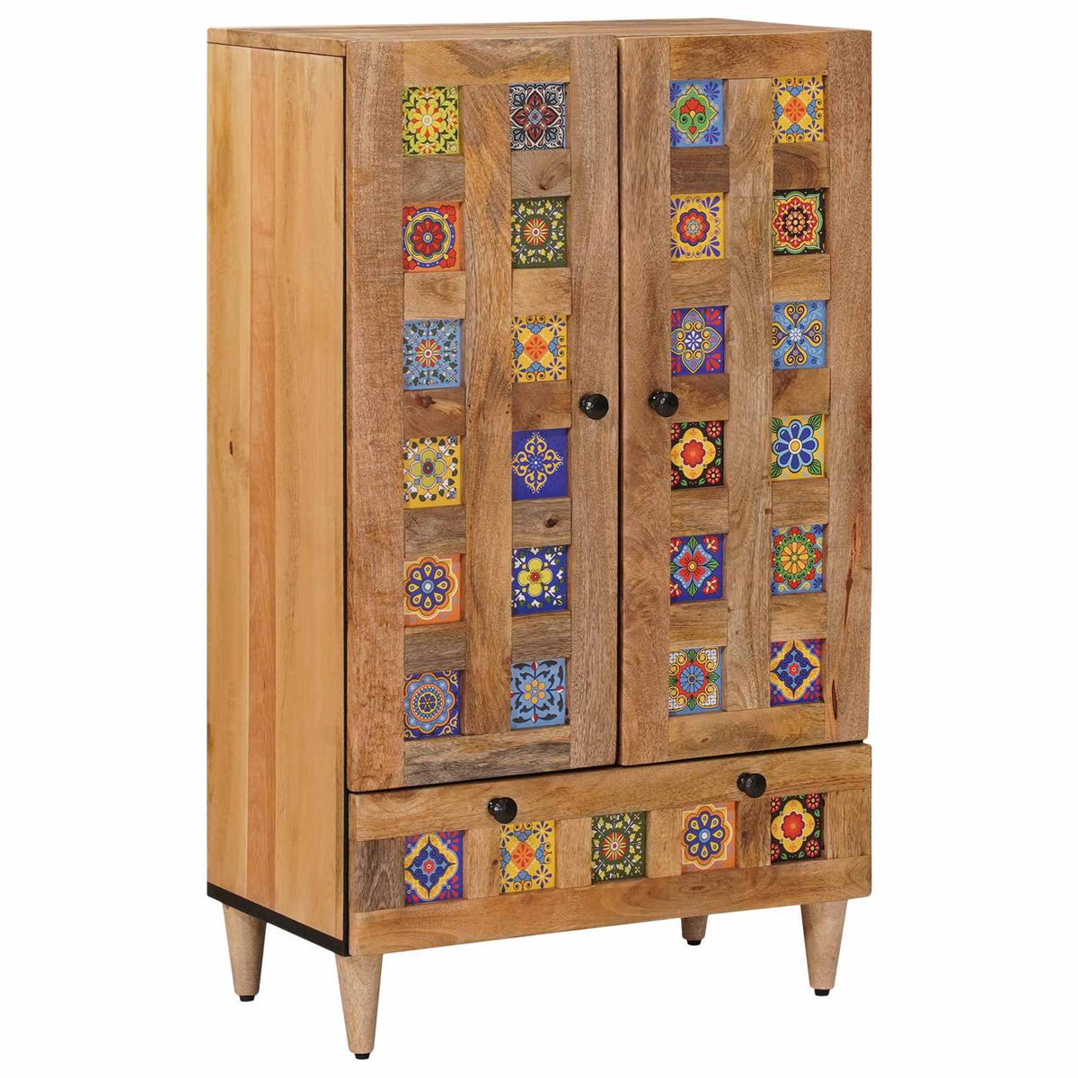 Hoge kast Naturel 60 x 33,5 x 100 cm Massief Mango Hout is nu te koop bij PeponiXL, paradijselijk wonen!