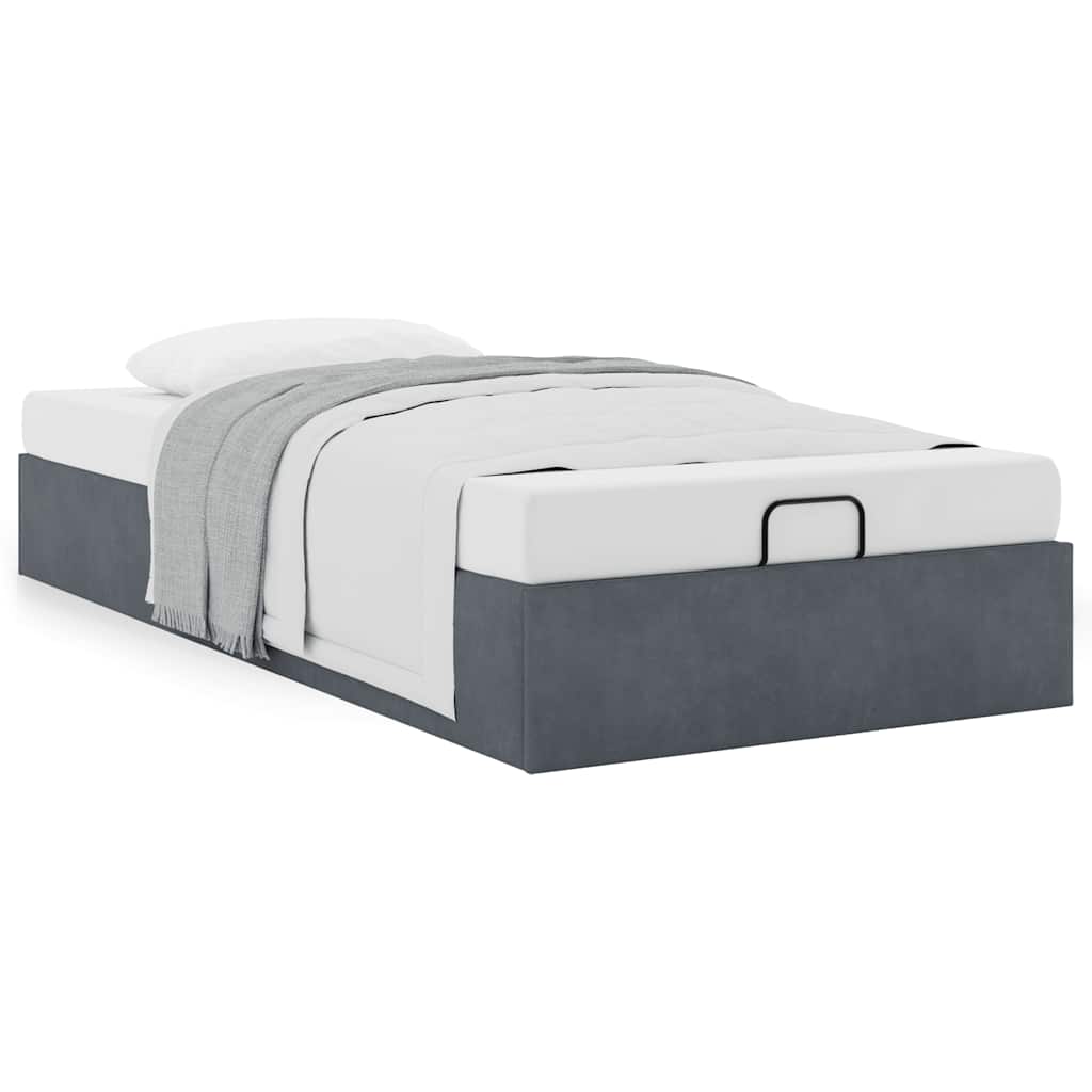 Bedframe zonder matras 100x200 cm fluweel donkergrijs is nu te koop bij PeponiXL, paradijselijk wonen!