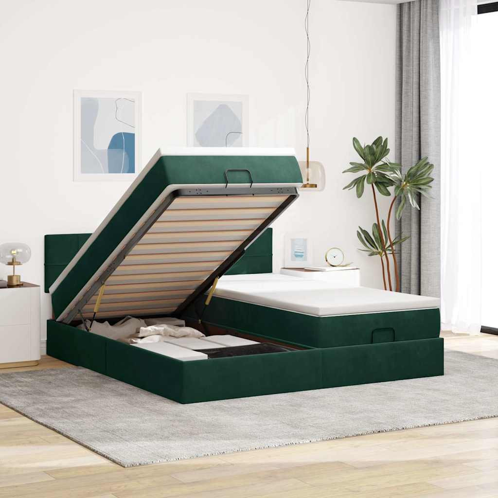 Ottoman bed met matrassen en LED's 180x200cm fluweel is nu te koop bij PeponiXL, paradijselijk wonen!