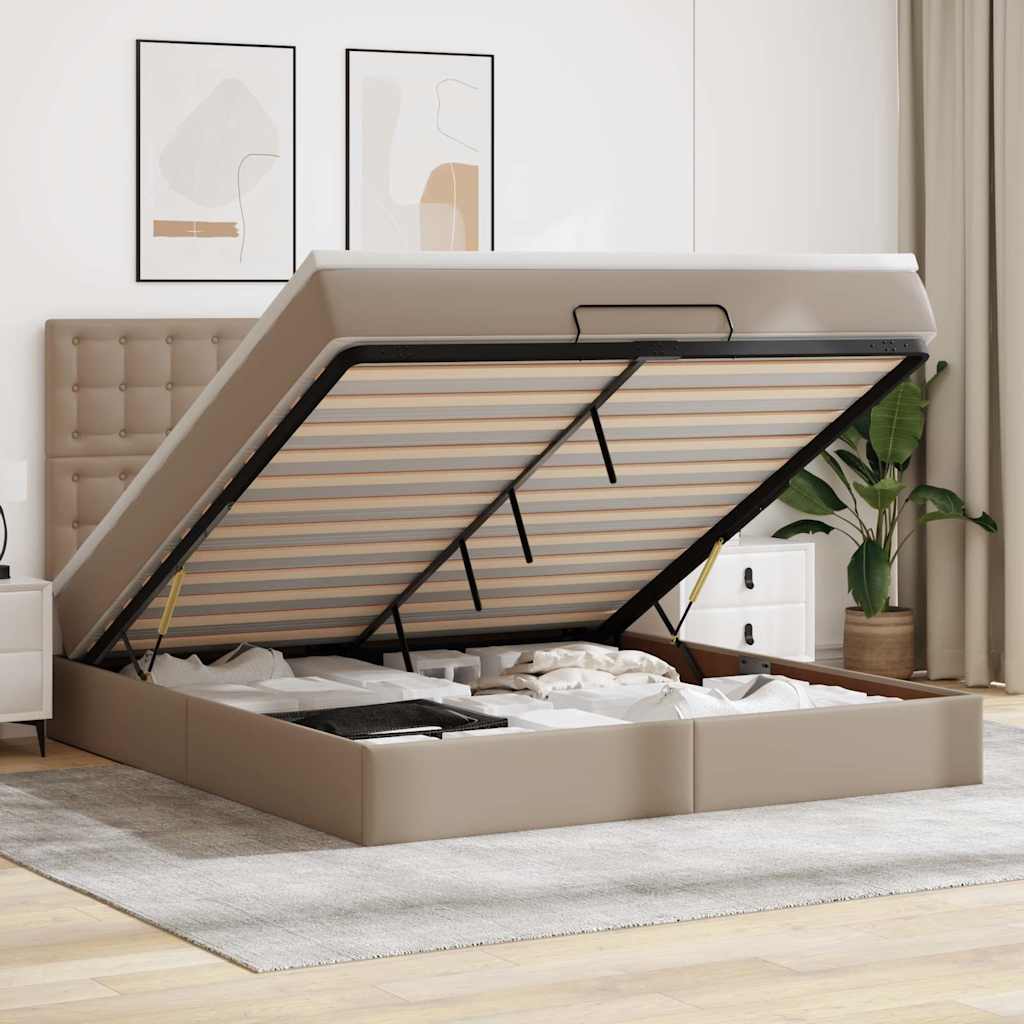 Ottoman bed met matras en LED's 160x200cm kunstleer is nu te koop bij PeponiXL, paradijselijk wonen!