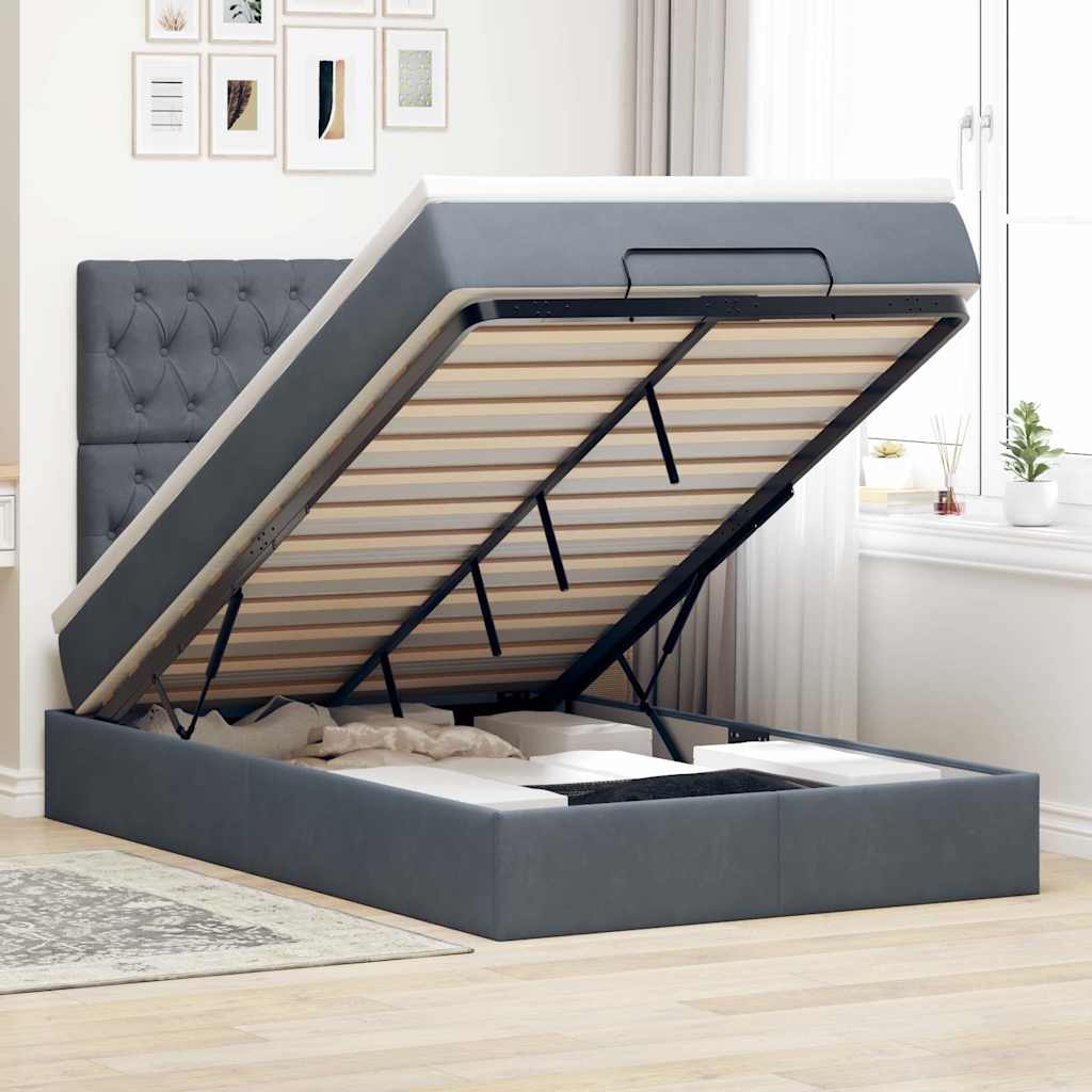 Ottoman bed met matrassen en LED's 120x200cm fluweel is nu te koop bij PeponiXL, paradijselijk wonen!