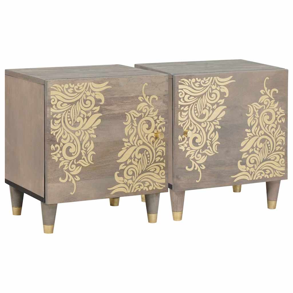 Nachtkastje met Deur 2 pcs Grijs 40 x 33 x 46 cm is nu te koop bij PeponiXL, paradijselijk wonen!