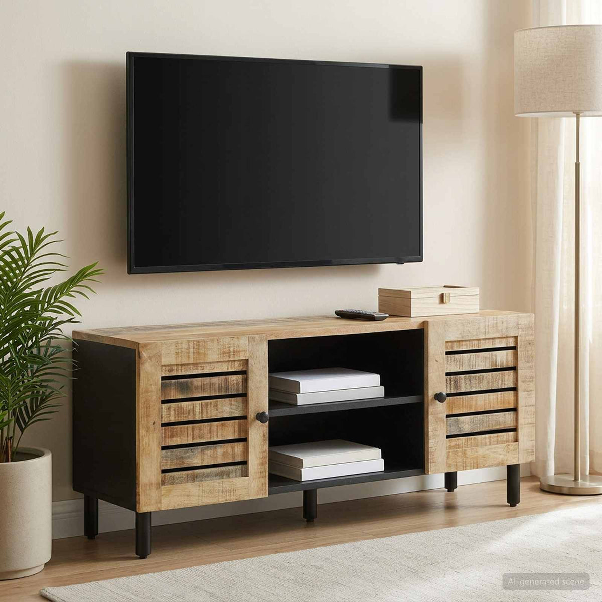Opslagkasten Naturel 105 x 33 x 46 cm Massief Mango Hout is nu te koop bij PeponiXL, paradijselijk wonen!