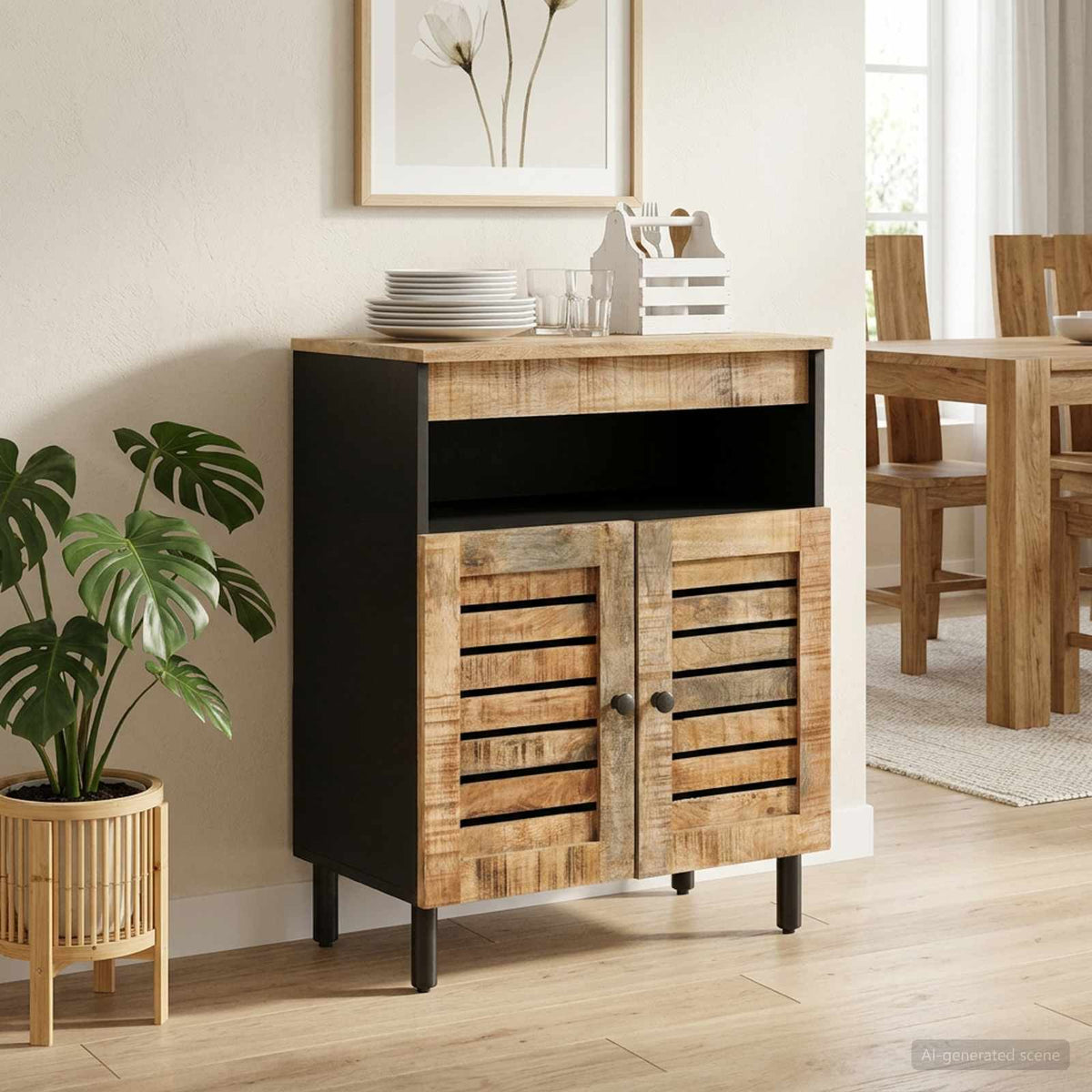 Opslagkasten Naturel 60 x 33 x 75 cm Massief Mango Hout is nu te koop bij PeponiXL, paradijselijk wonen!