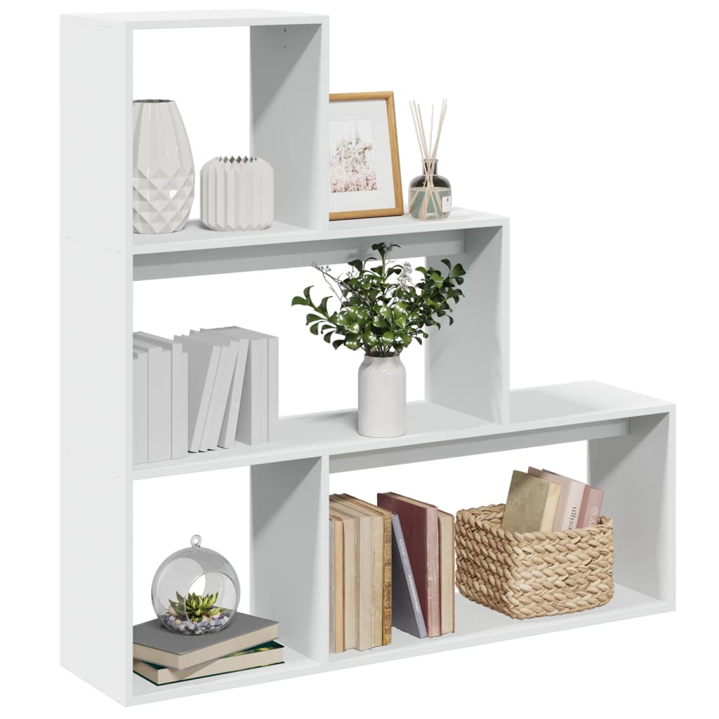 Kamerscherm / boekenkast 3-laags 123x29x123 cm bewerkt hout wit is nu te koop bij PeponiXL, paradijselijk wonen!