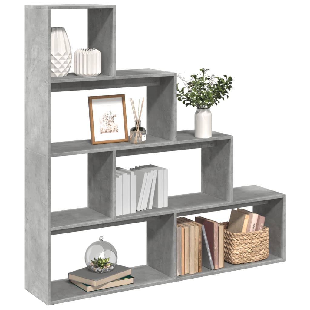 Kamerscherm / boekenkast 4-laags 143,5x29x143,5 cm hout grijs is nu te koop bij PeponiXL, paradijselijk wonen!