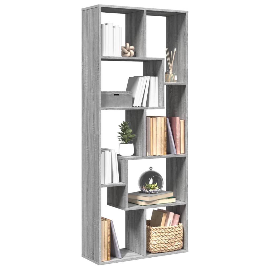 Kamerscherm / boekenkast 67x25x161,5 cm hout grijs sonoma eiken is nu te koop bij PeponiXL, paradijselijk wonen!