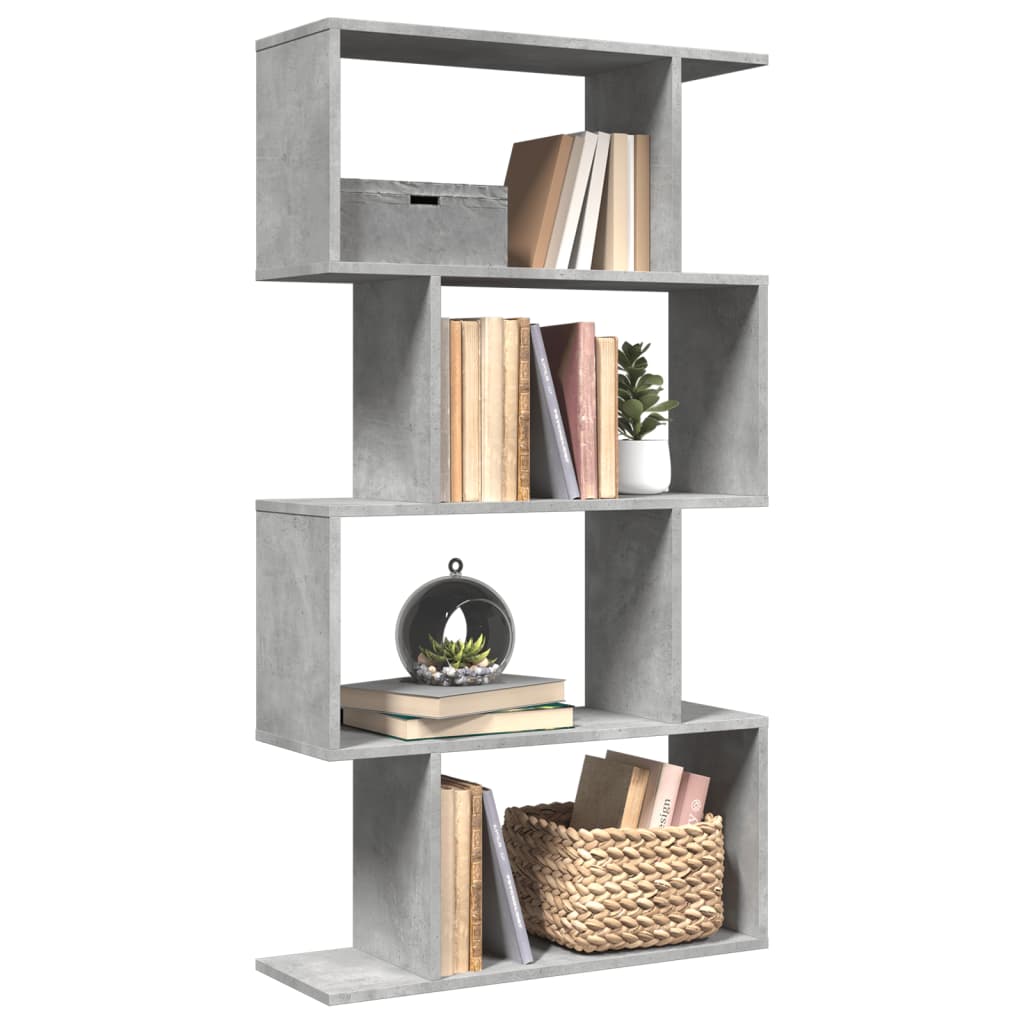 Kamerscherm / boekenkast 4-laags 70x24x129 cm hout betongrijs is nu te koop bij PeponiXL, paradijselijk wonen!