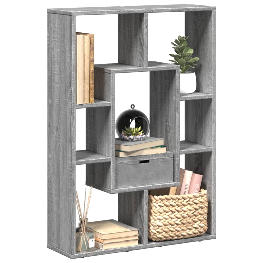 Boekenkast 63x20x90 cm bewerkt hout grijs sonoma eikenkleurig is nu te koop bij PeponiXL, paradijselijk wonen!