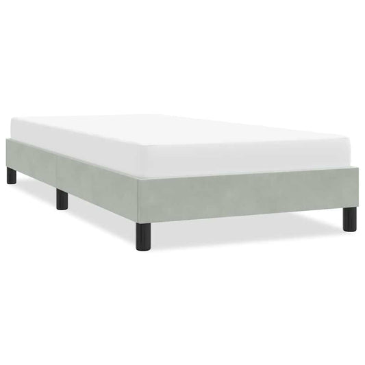 Bedframe zonder matras 90x210 cm fluweel lichtgrijs is nu te koop bij PeponiXL, paradijselijk wonen!