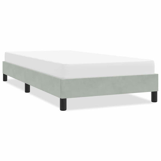Bedframe zonder matras 100x210 cm fluweel lichtgrijs is nu te koop bij PeponiXL, paradijselijk wonen!