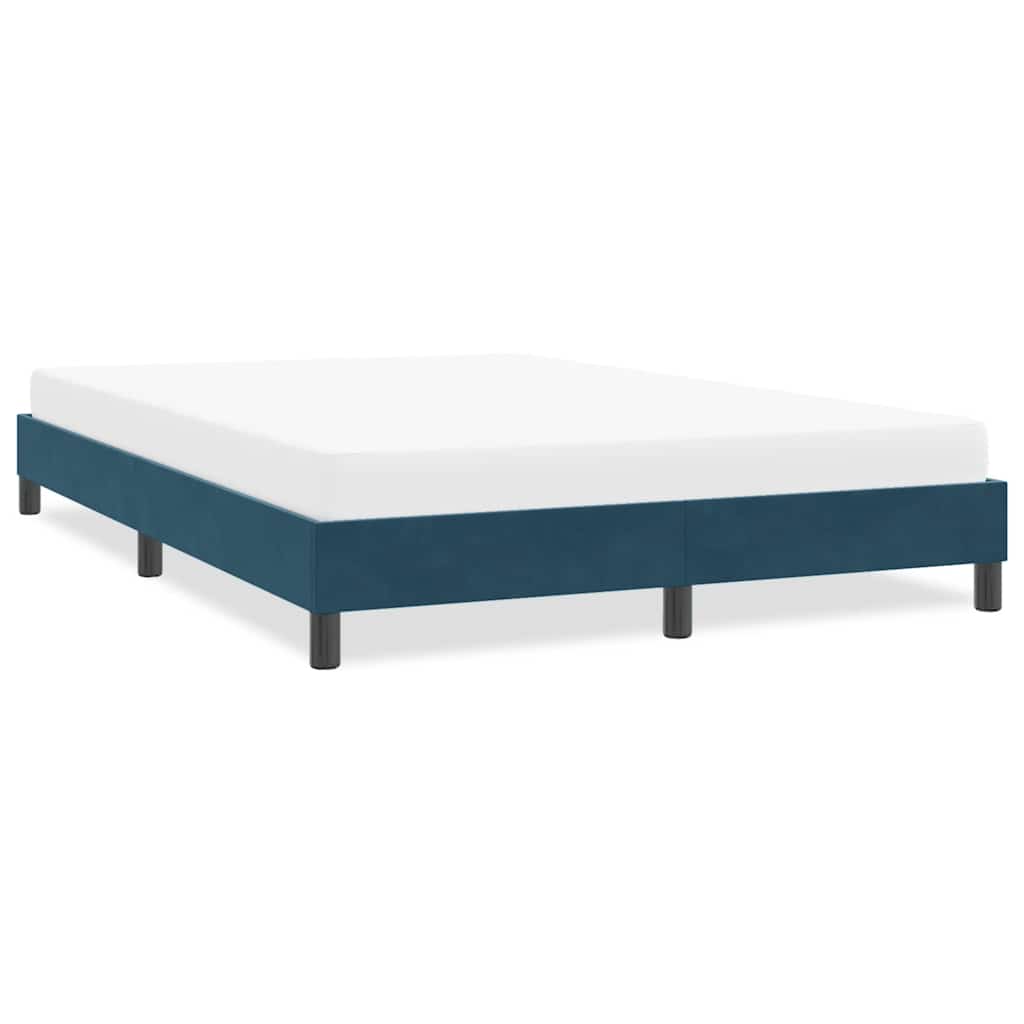 Bedframe zonder matras 140x210 cm fluweel donkerblauw is nu te koop bij PeponiXL, paradijselijk wonen!