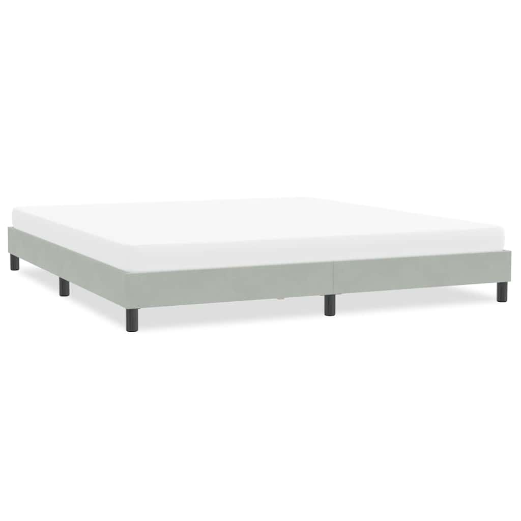 Bedframe zonder matras 200x210 cm fluweel lichtgrijs is nu te koop bij PeponiXL, paradijselijk wonen!