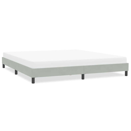 Bedframe zonder matras 200x210 cm fluweel lichtgrijs is nu te koop bij PeponiXL, paradijselijk wonen!