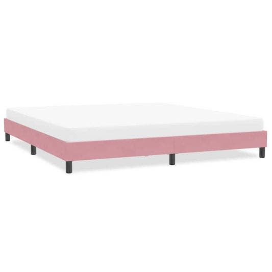 Bedframe zonder matras 200x210 cm fluweel roze is nu te koop bij PeponiXL, paradijselijk wonen!