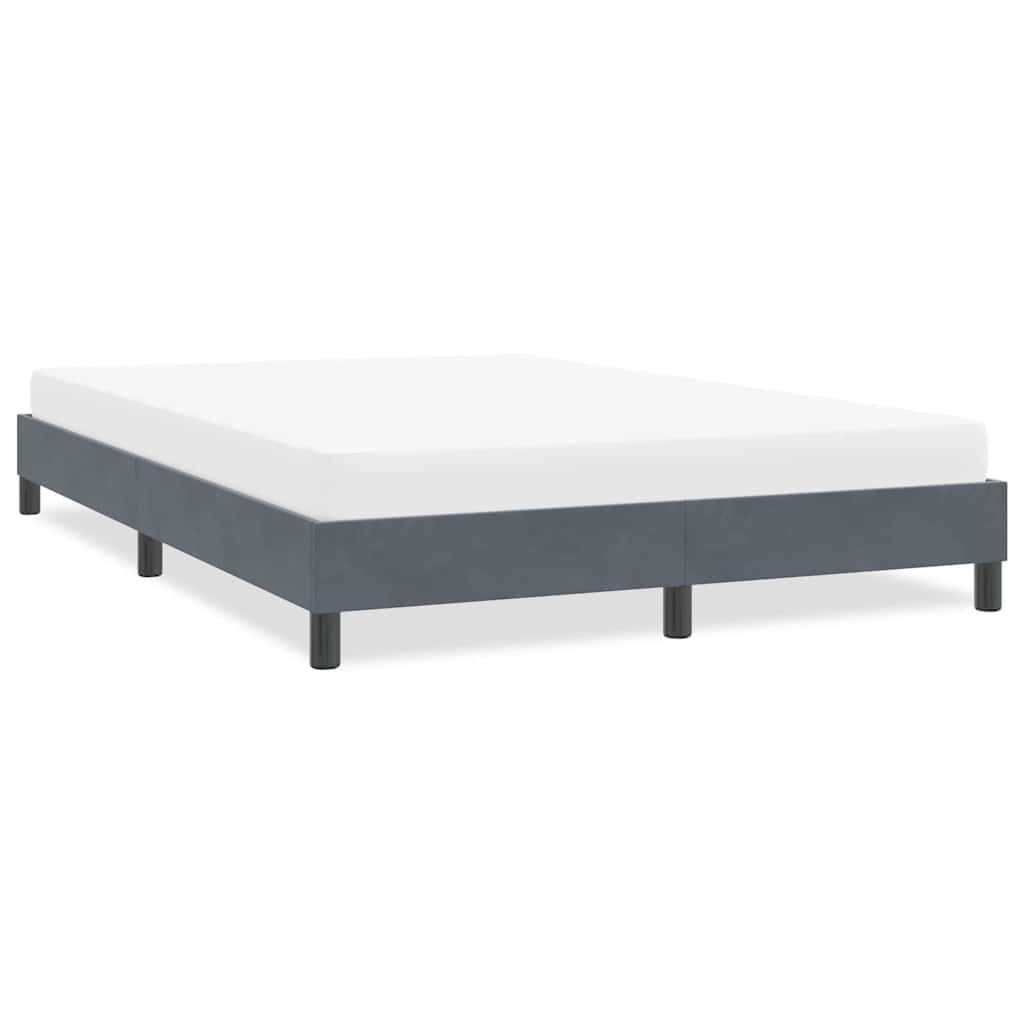 Bedframe zonder matras 140x220 cm fluweel donkergrijs is nu te koop bij PeponiXL, paradijselijk wonen!
